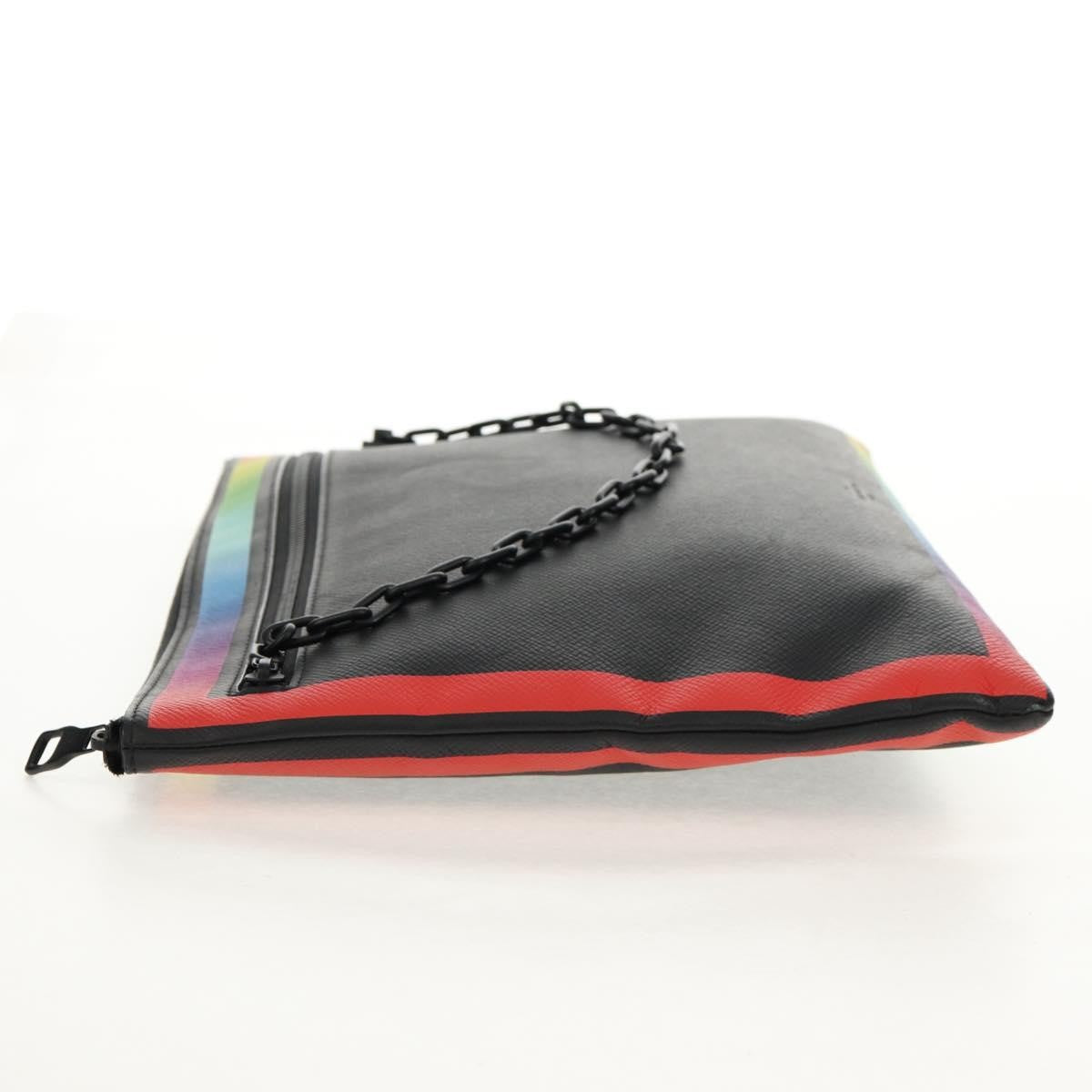 Louis Vuitton Pochette A4 Rainbow Taiga Leather Black Leather Clutche & Pouche Bag (Pre-Owned)