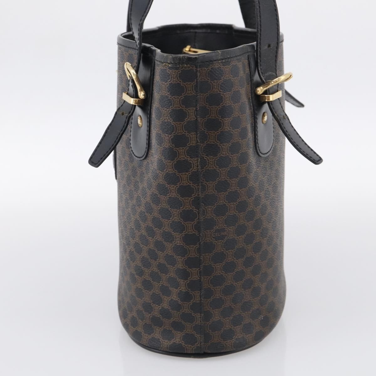 Celine C Macadam Tote Pvc Leather/ Macadam Canvas Black Canvas Shoulder Bag Bag (Pre-Owned)