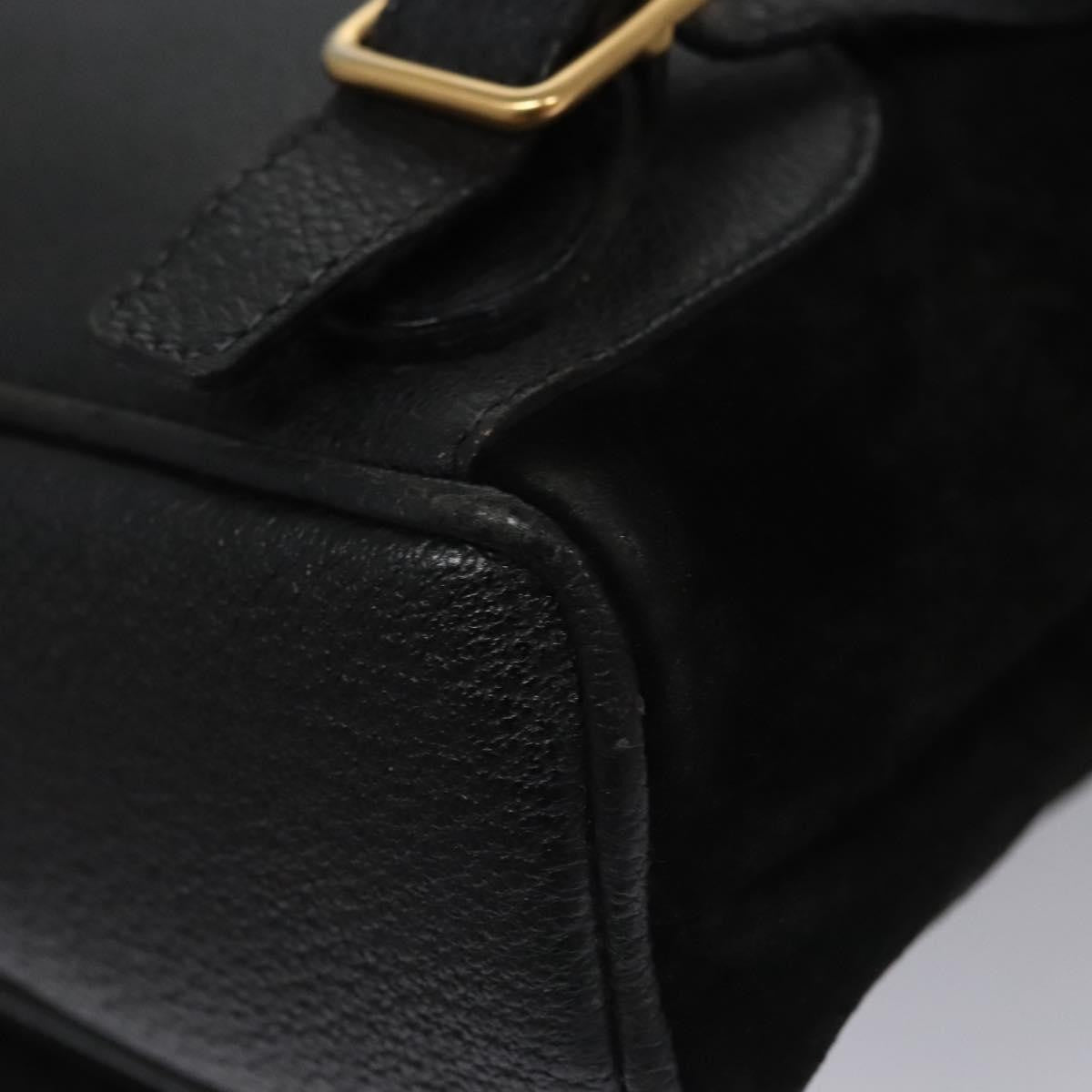 Gucci Gucci Bamboo Daim Black Suede Backpack Bag (Pre-Owned)