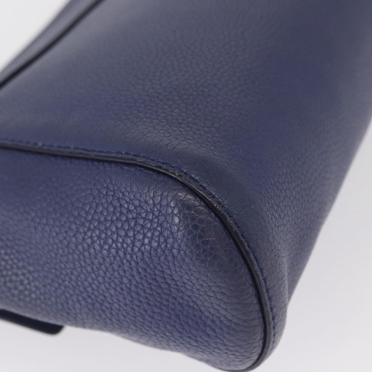 Salvatore Ferragamo Abbey Leather Navy Leather Shoulder Bag Bag (Pre-Owned)