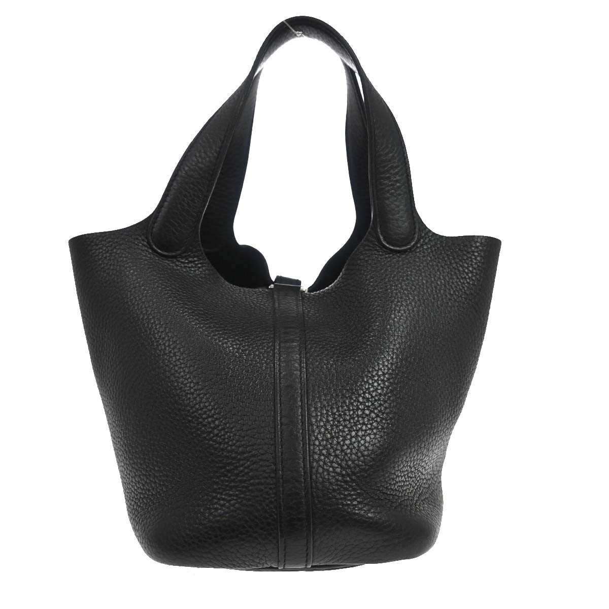 Hermes Picotin Lock Clemence Black Leather Handbag (Pre-Owned)