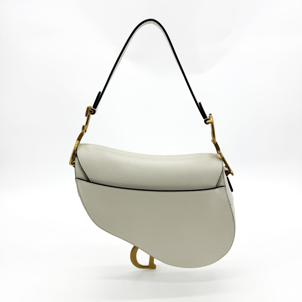 Christian Dior Saddle Leather White Leather Handbag (Pre-Owned)