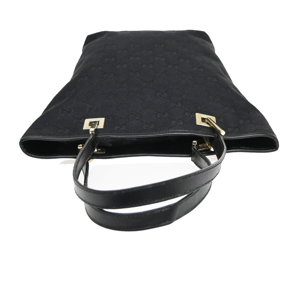 Gucci Vintage Bucket Shopping Gg Canvas Black Canvas Tote Bag Bag (Pre-Owned)