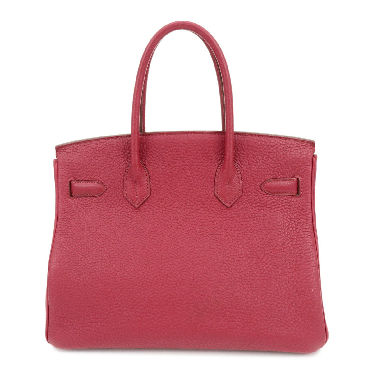 Hermes Birkin Pink Clemence With Palladium Hardware Pink Calfskin Handbag (Pre-Owned)