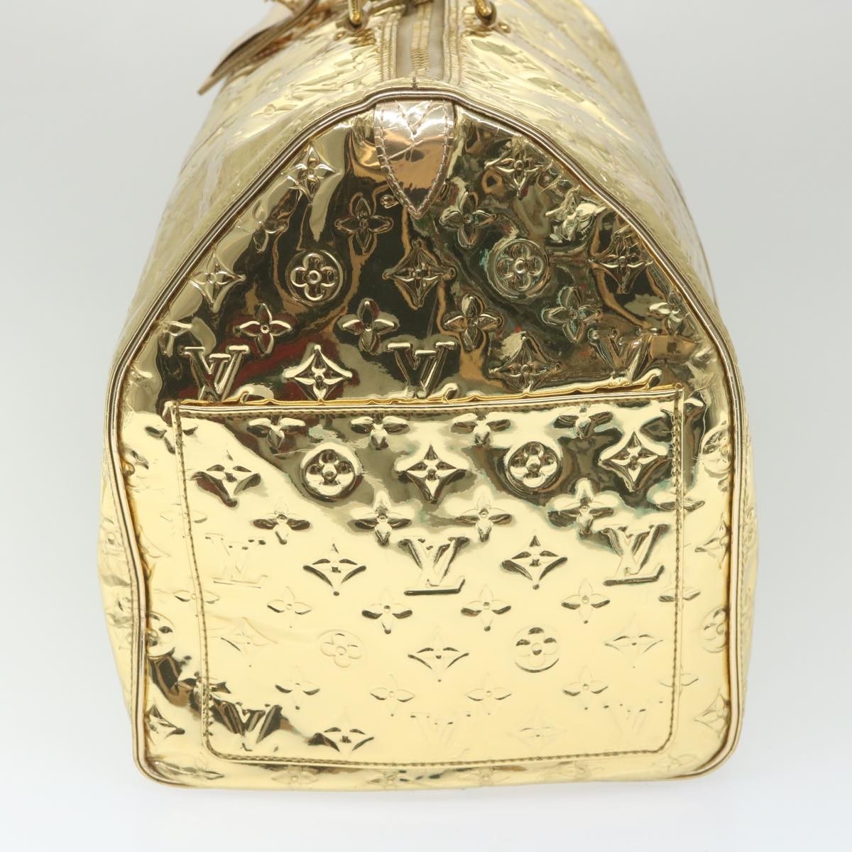 Louis Vuitton Keepall Monogram Miroir Pvc Gold Patent_Leather Travel Bag Bag (Pre-Owned)