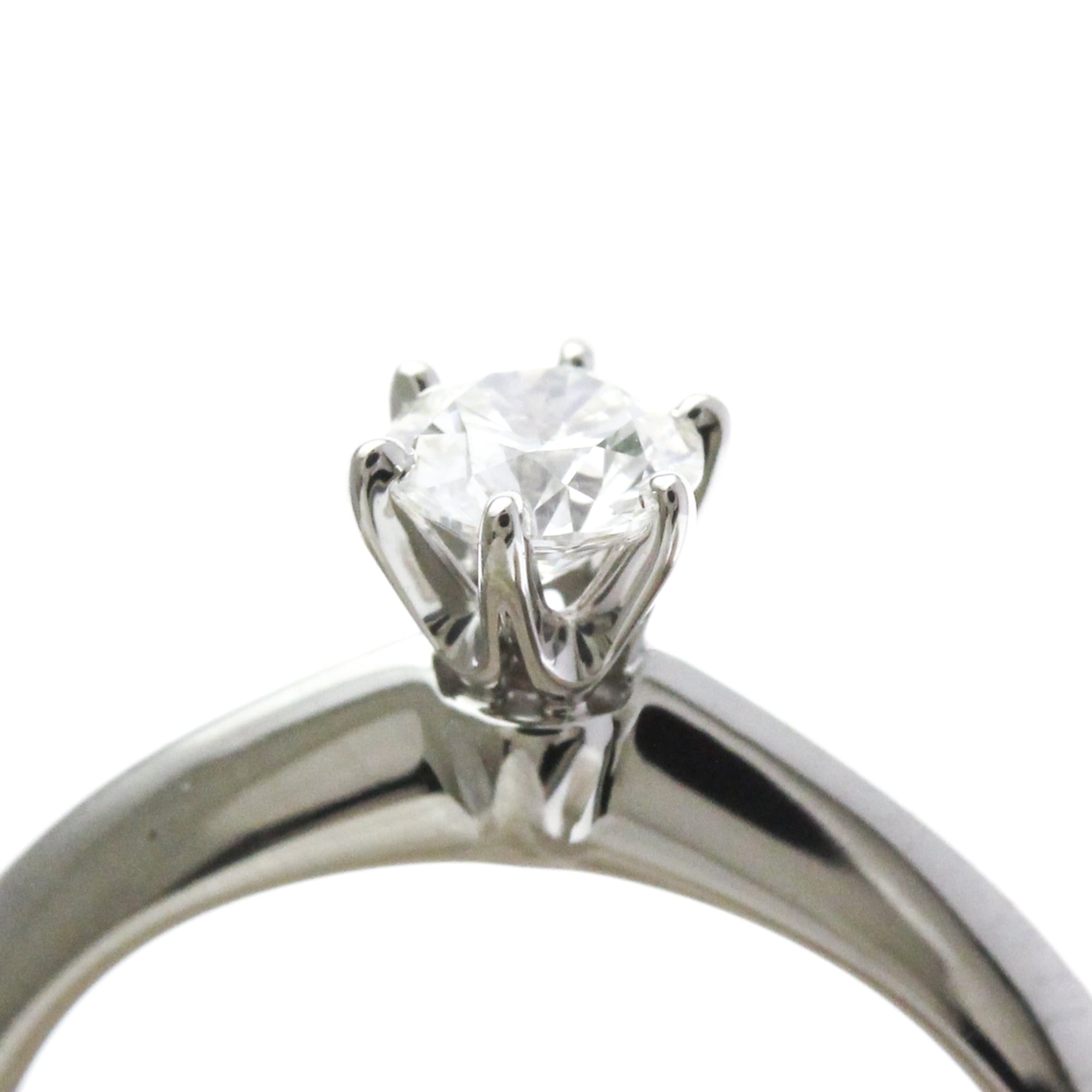 Tiffany & Co. Tiffany Setting Solitaire Platinum With Diamond Silver Platinum Ring Jewelry (Pre-Owned)