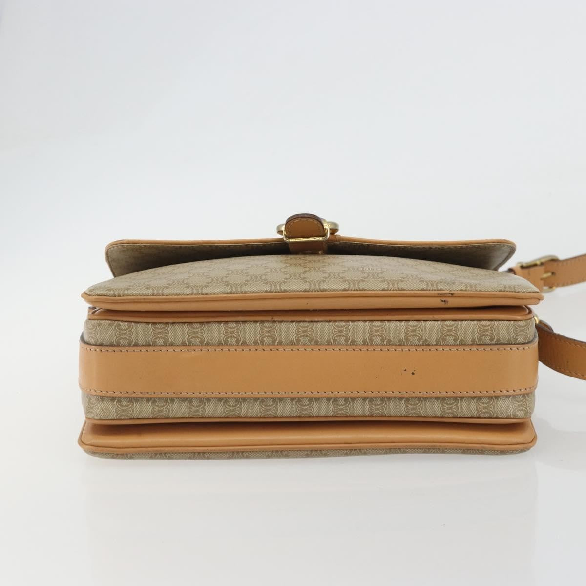 Celine Vintage Macadam Canvas And Leather Beige Canvas Shoulder Bag Bag (Pre-Owned)