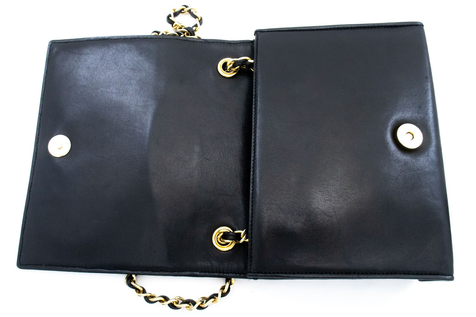 Chanel Vintage Curve Cc Flap Quilted Lambskin Black Leather Shoulder Bag Bag (Pre-Owned)
