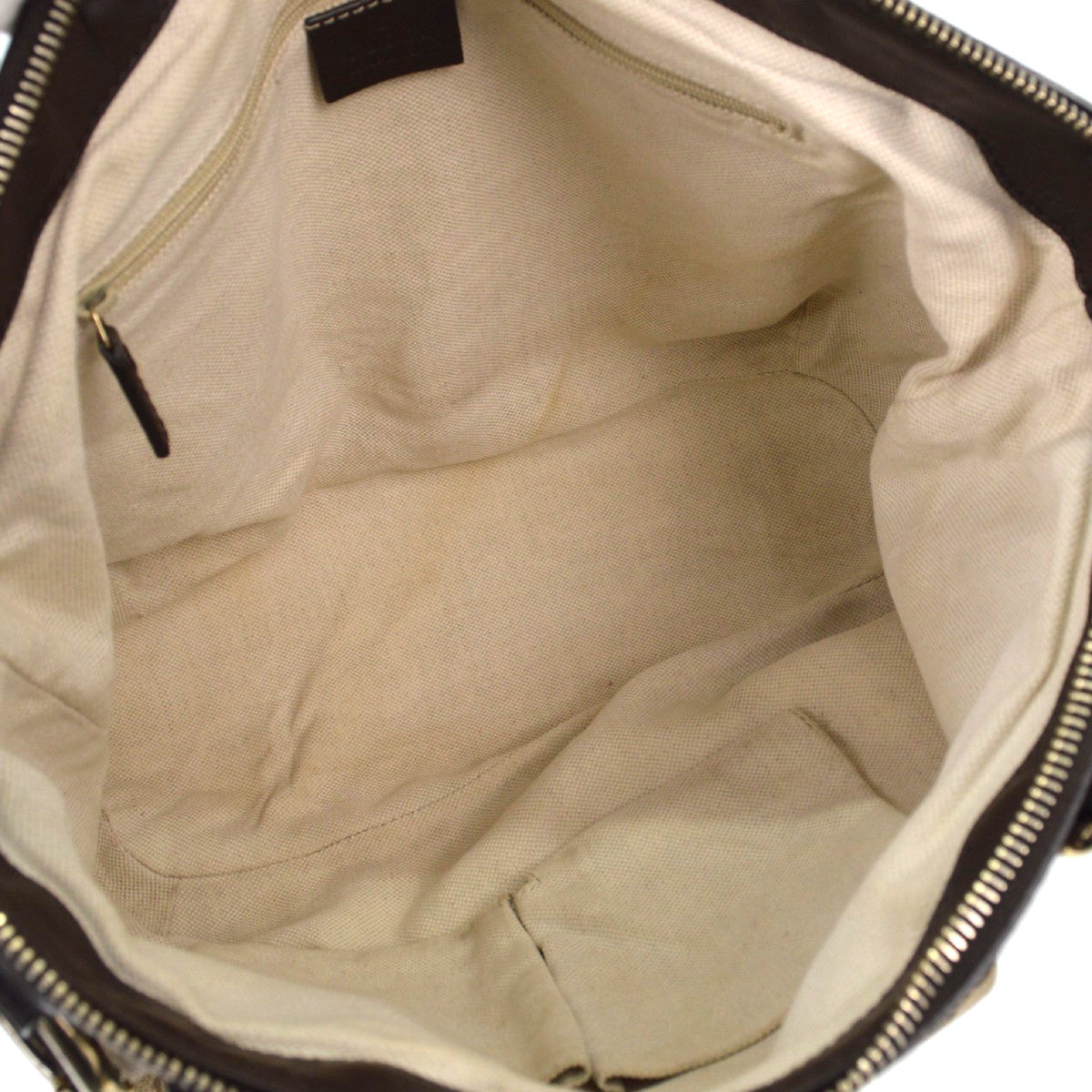 Gucci Sukey Top Handle Satchel Gg Tweed Beige Canvas Handbag (Pre-Owned)