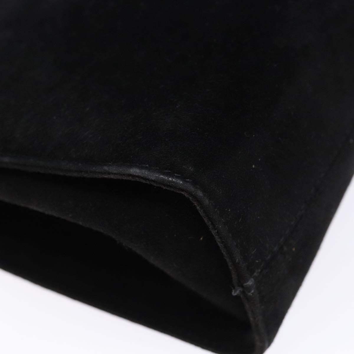 Salvatore Ferragamo Gancini Chain Suede Black Suede Shoulder Bag Bag (Pre-Owned)
