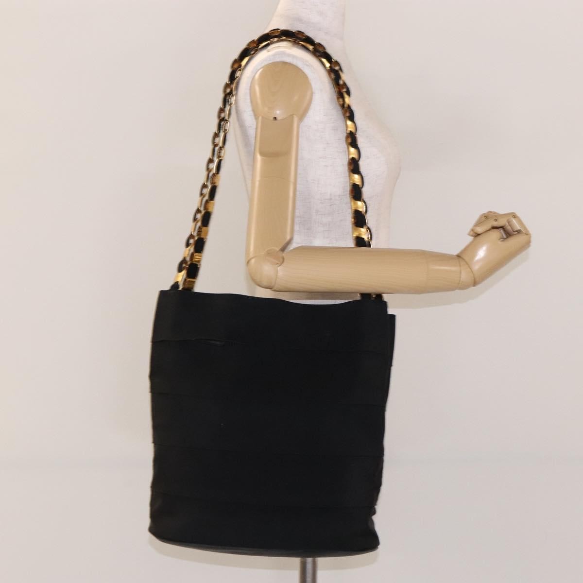 Salvatore Ferragamo Vala Canvas Black Canvas Shoulder Bag Bag (Pre-Owned)
