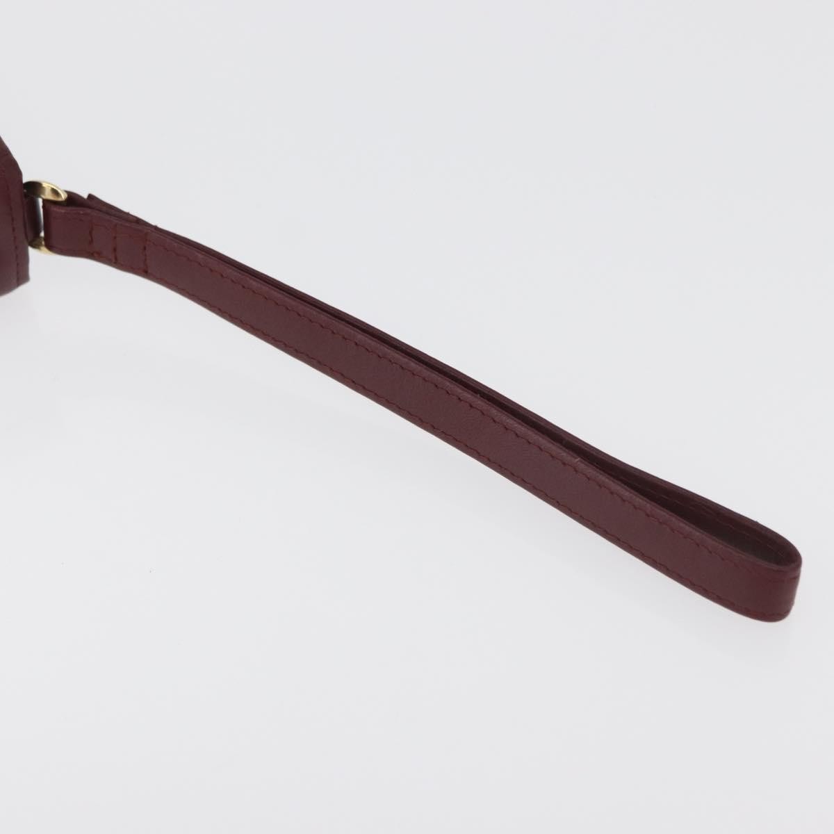 Cartier Must De Cartier Clutch Leather Burgundy Leather Clutche & Pouche Bag (Pre-Owned)