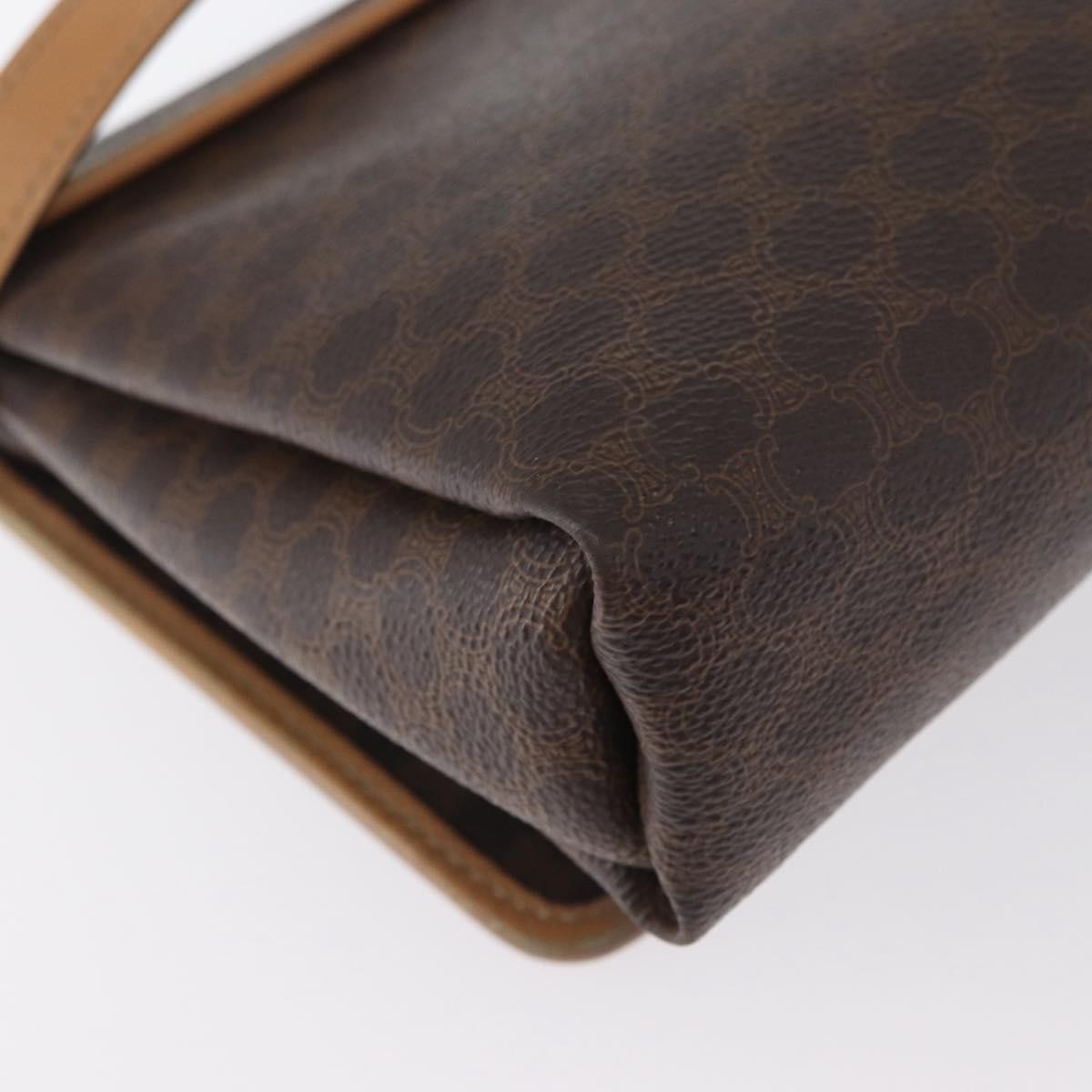 Celine Vintage Macadam Canvas And Leather Brown Canvas Shoulder Bag Bag (Pre-Owned)
