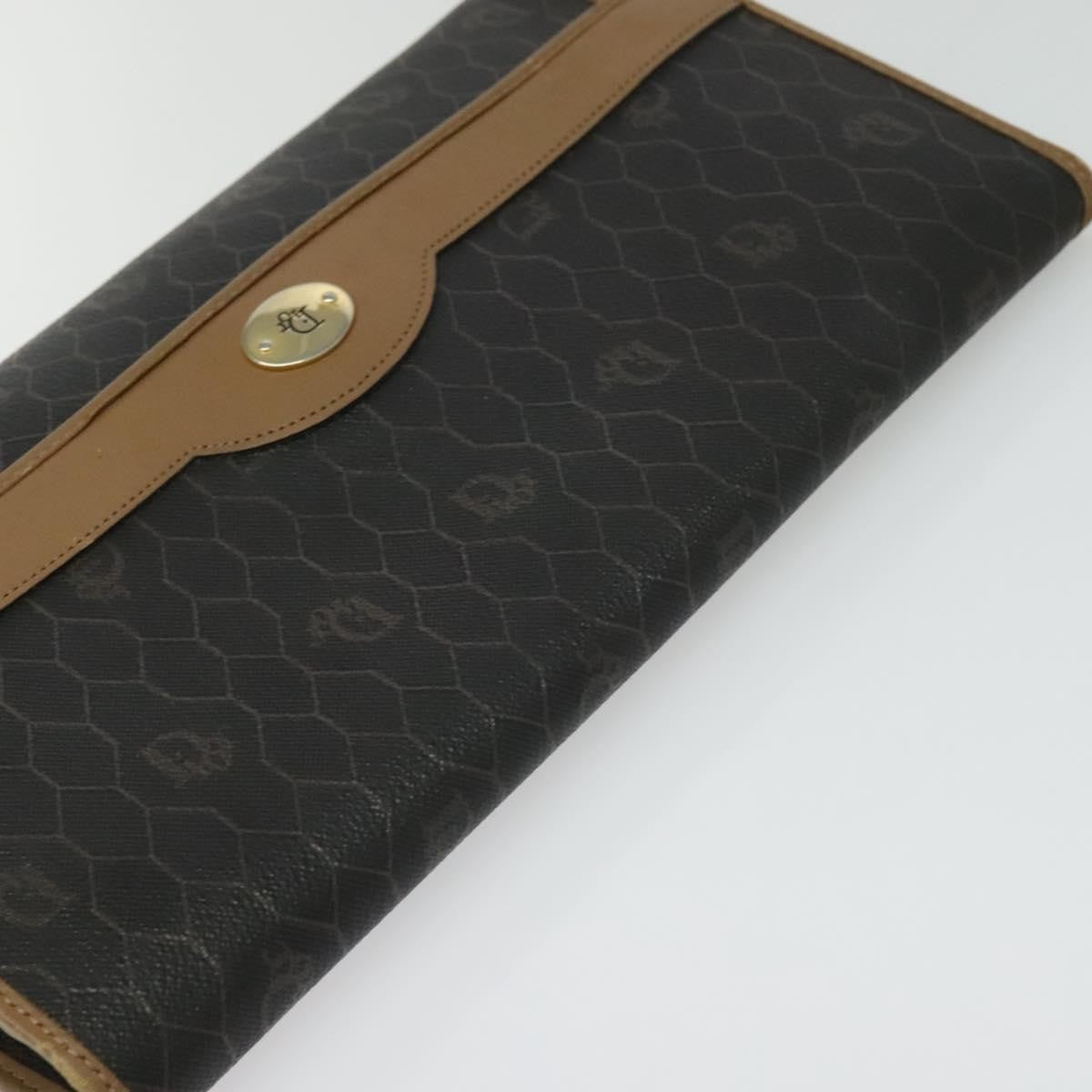 Christian Dior Vintage Honeycomb Zip Coated Canvas Black Canvas Shoulder Bag Bag (Pre-Owned)