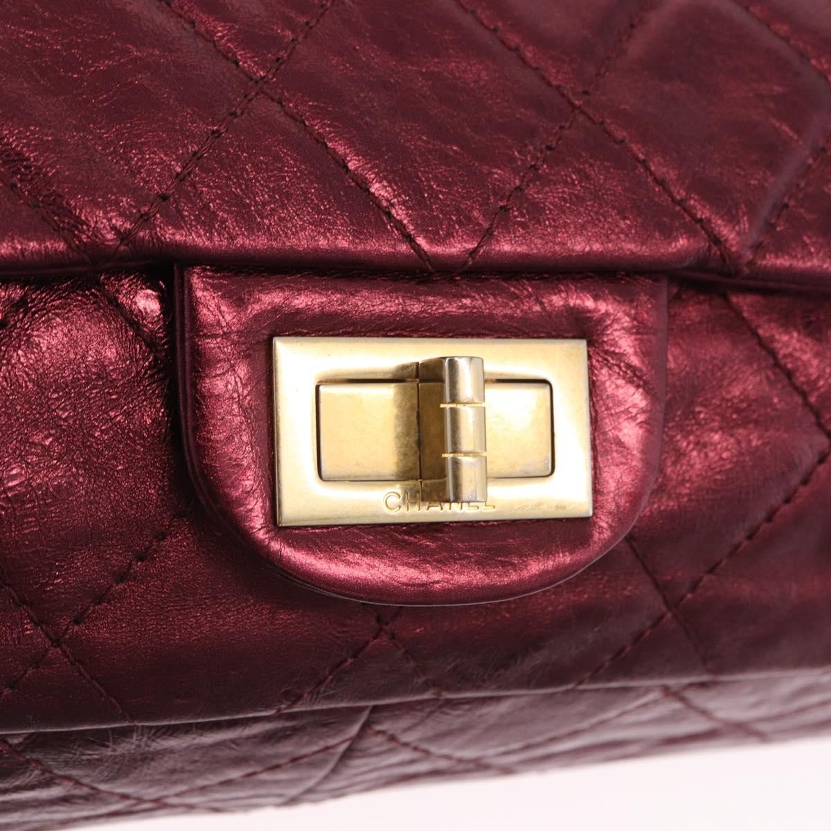 Chanel Reissue 2.55 Flap Quilted Lambskin Red Leather Handbag (Pre-Owned)