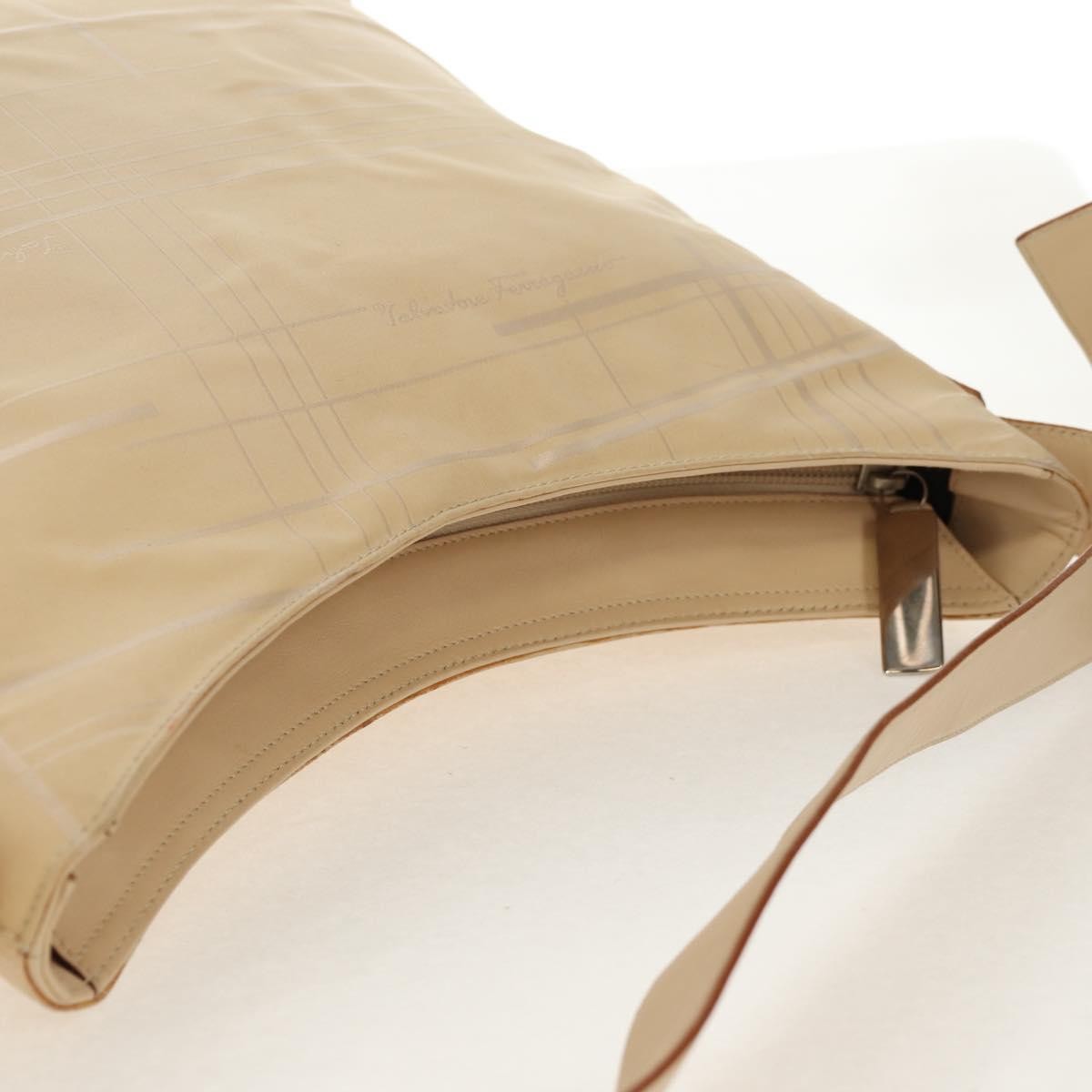 Salvatore Ferragamo Vintage Nylon Beige Nylon Shoulder Bag Bag (Pre-Owned)
