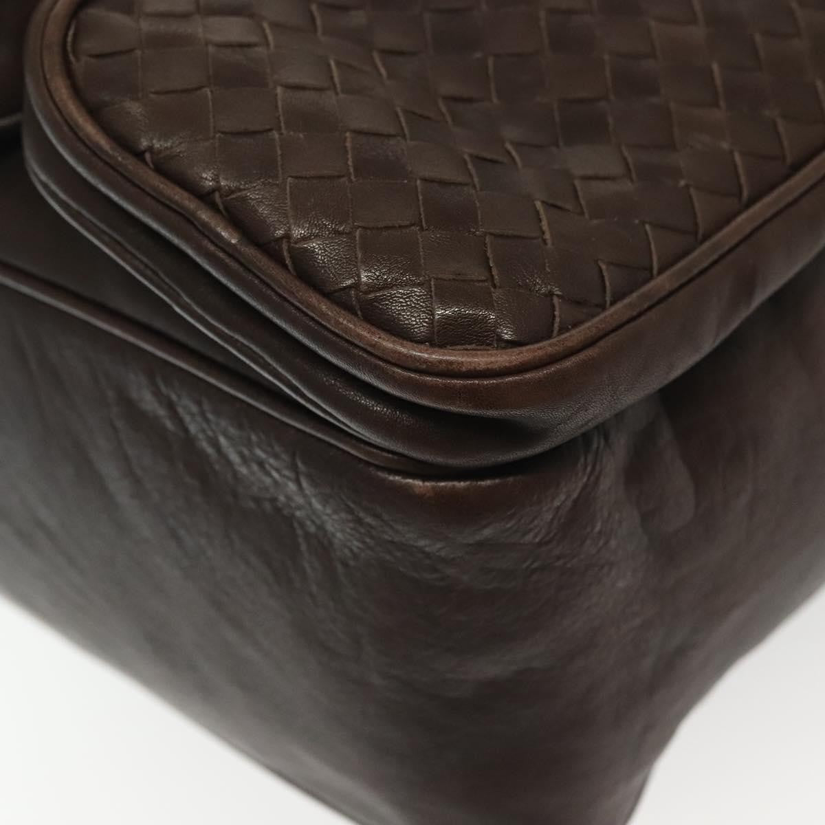 Bottega Veneta Intrecciato Shoulder Leather Brown Leather Shoulder Bag Bag (Pre-Owned)