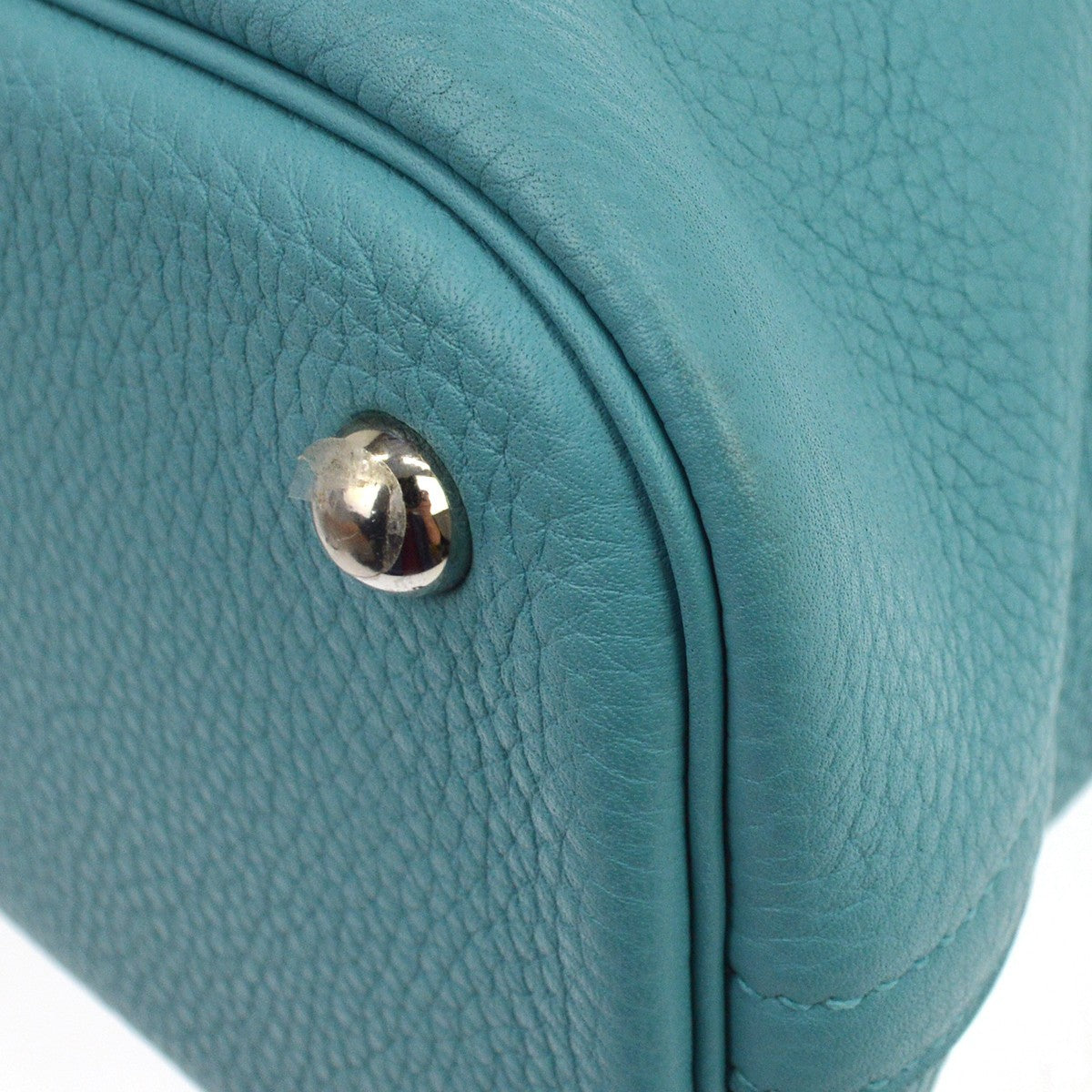 Hermes Bolide Clemence Blue Leather Handbag (Pre-Owned)