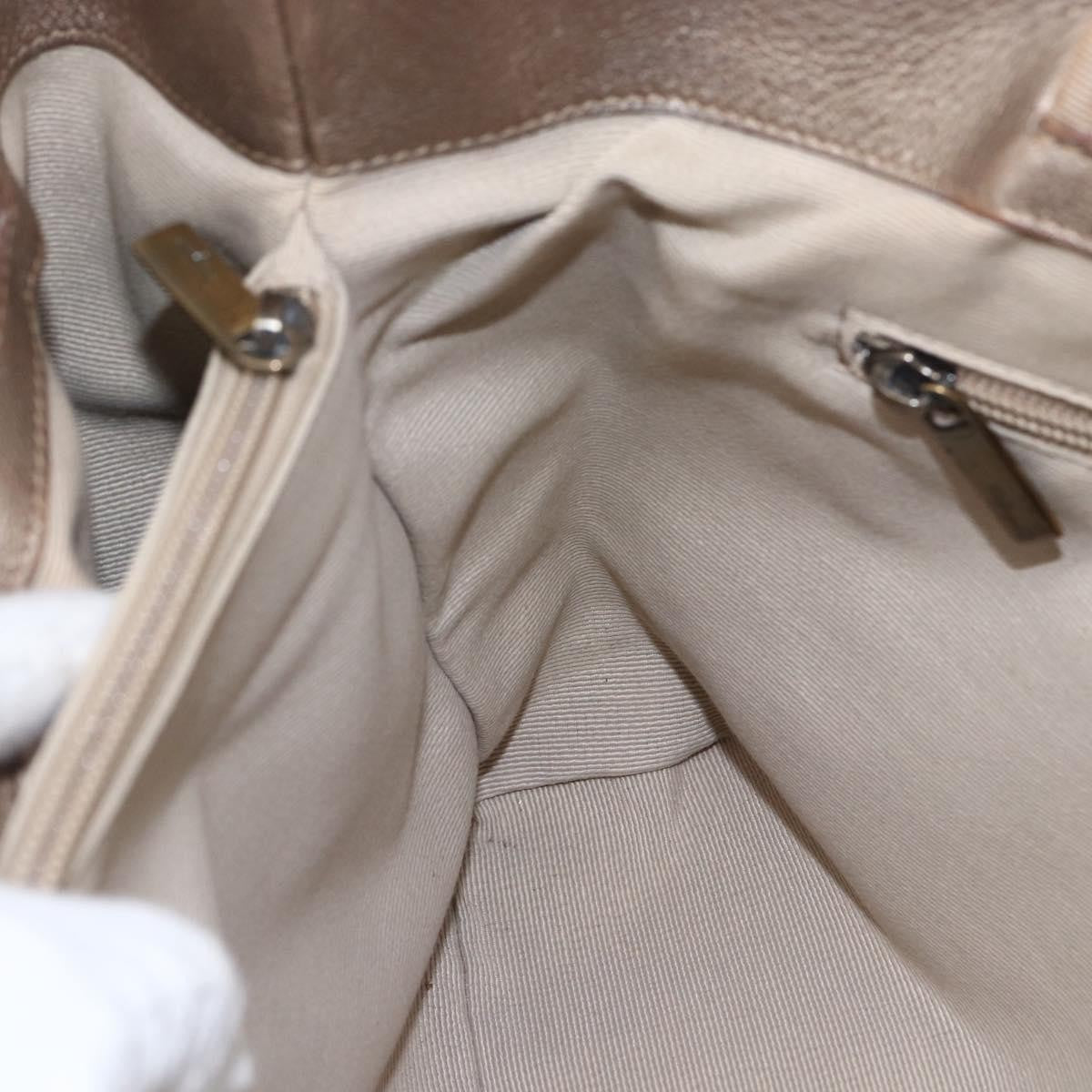 Salvatore Ferragamo Vala Leather Gold Leather Handbag (Pre-Owned)