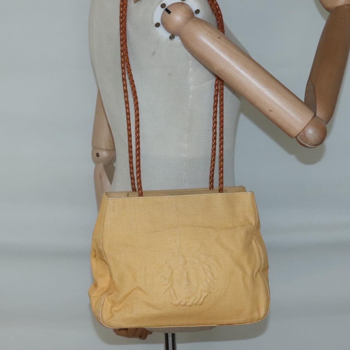 Versace Medusa Canvas Yellow Canvas Shoulder Bag Bag (Pre-Owned)