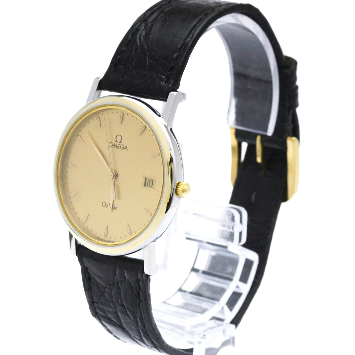 Omega De Ville Quartz Stainless Steel And Gold Plated Watch (Pre-Owned)