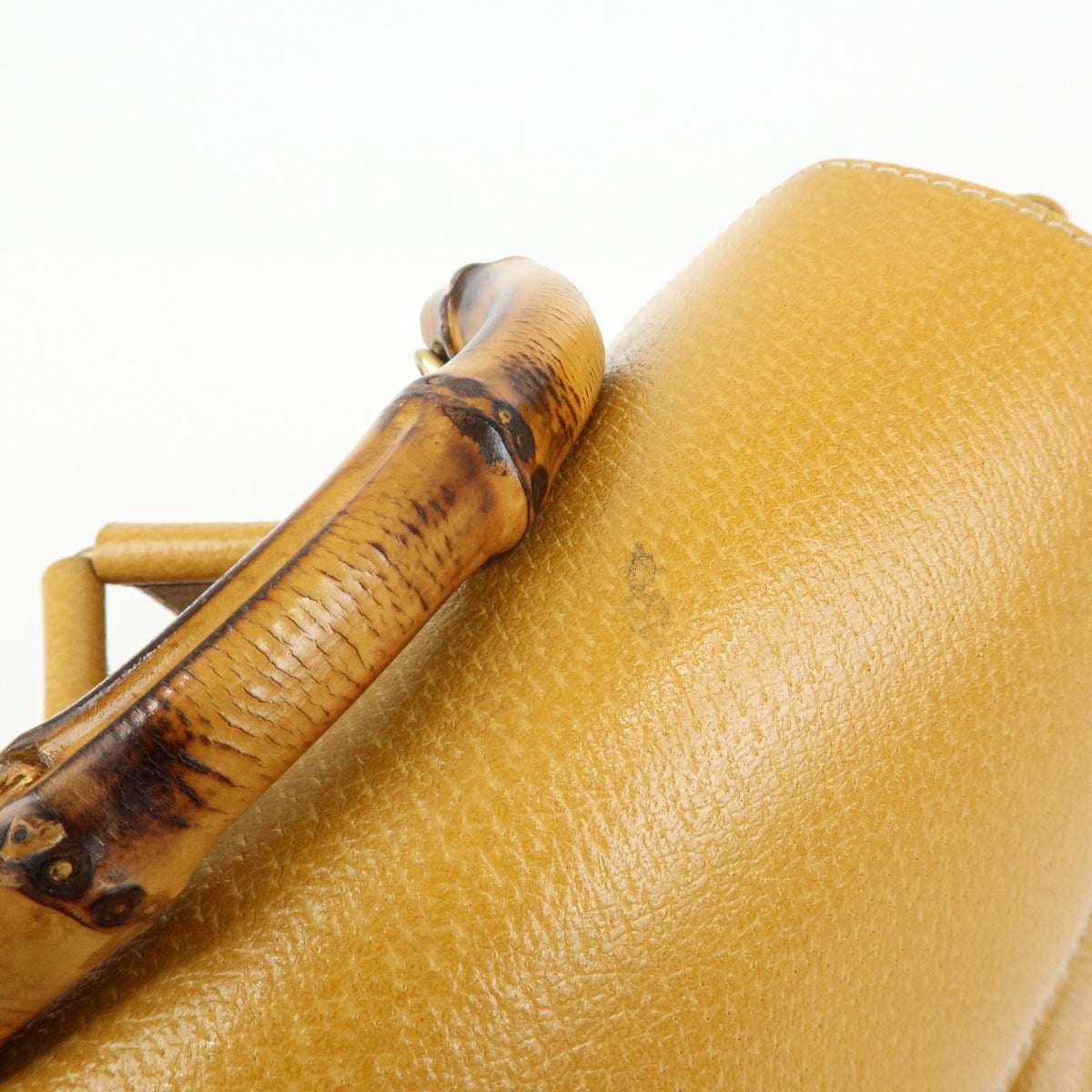 Gucci Vintage Bamboo Leather Yellow Leather Backpack Bag (Pre-Owned)