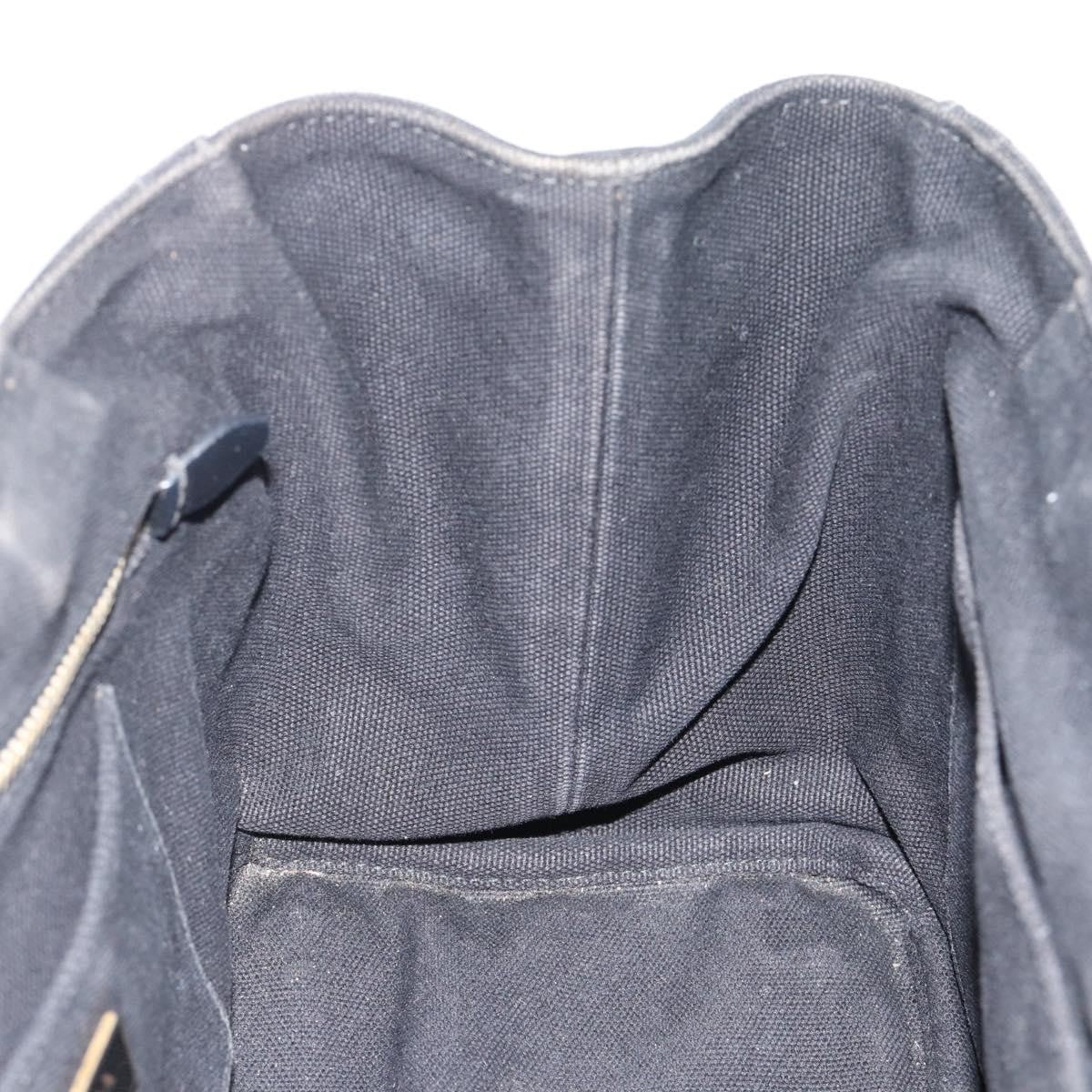 Prada Canapa Convertible Tote Rhinestone Embellished Canvas Black Canvas Handbag (Pre-Owned)