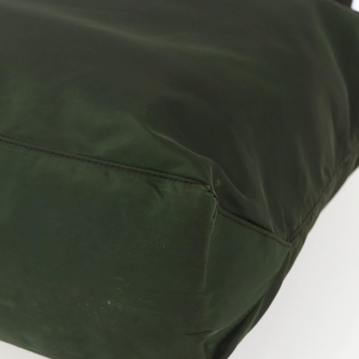 Prada Vintage Zip Tote Tessuto Khaki Nylon Tote Bag Bag (Pre-Owned)