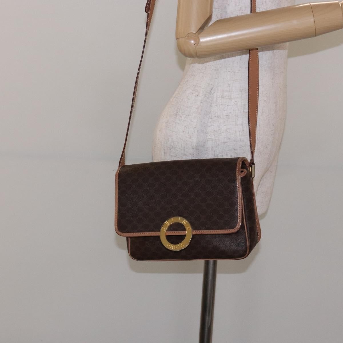Celine Vintage Macadam Canvas Brown Canvas Bag (Pre-Owned)