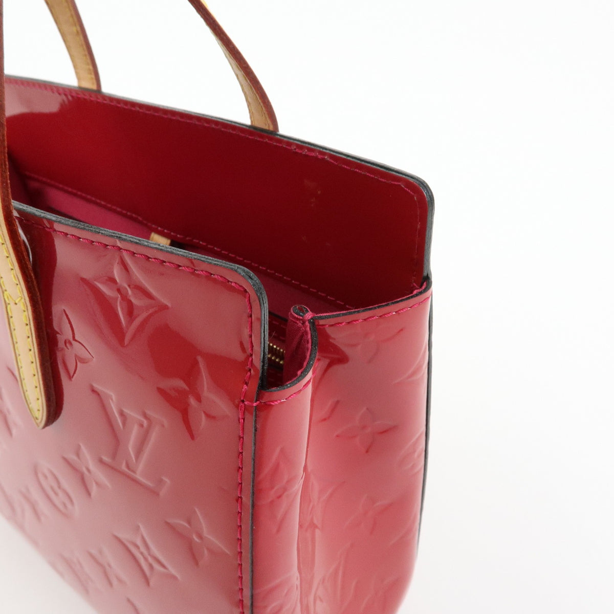Louis Vuitton Catalina Monogram Vernis Red Patent_Leather Handbag (Pre-Owned)