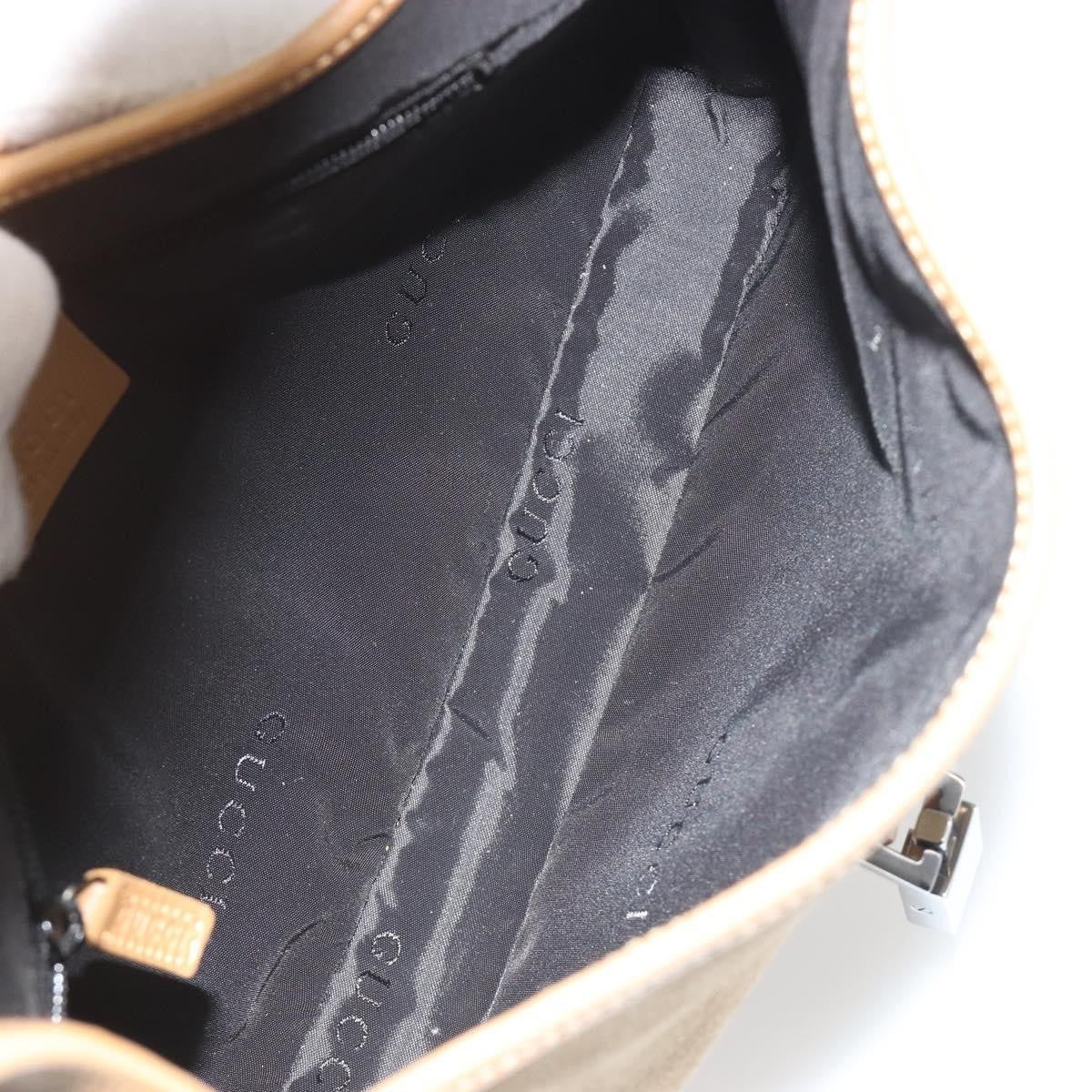 Gucci Web Jackie O Hobo Suede Beige Suede Shoulder Bag Bag (Pre-Owned)