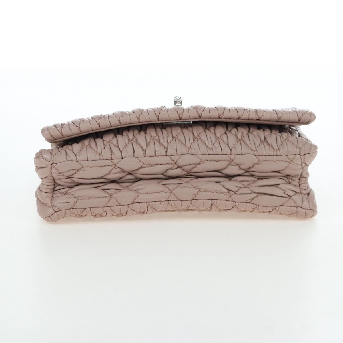 Miu Miu Crystal Clutch Matelasse Leather Pink Leather Clutche & Pouche Bag (Pre-Owned)