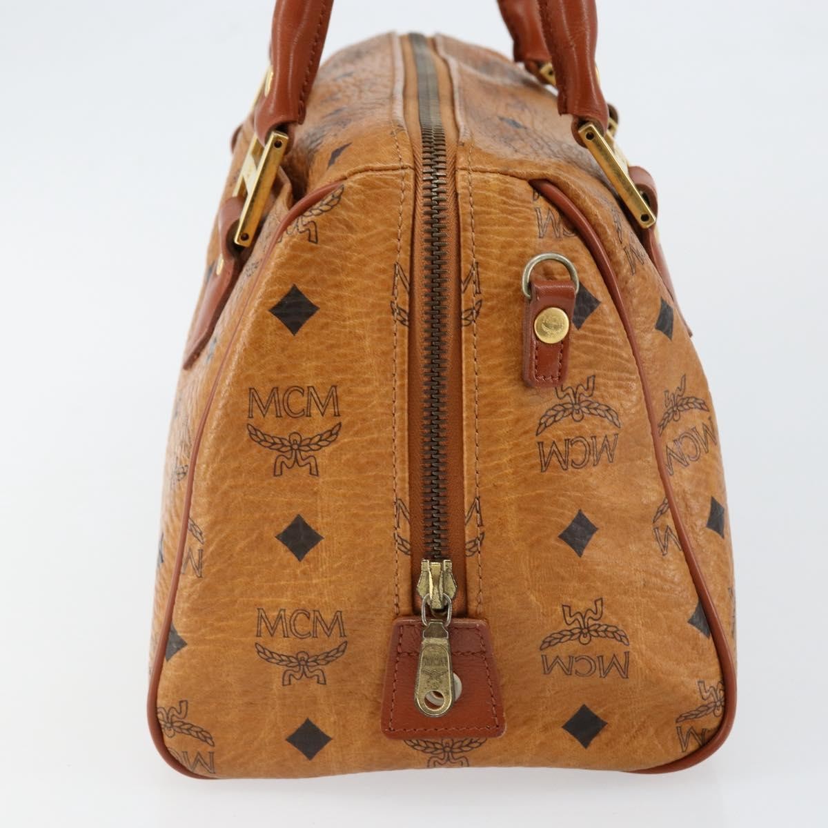 MCM Visetos Logogramme Leather Brown Leather Handbag (Pre-Owned)