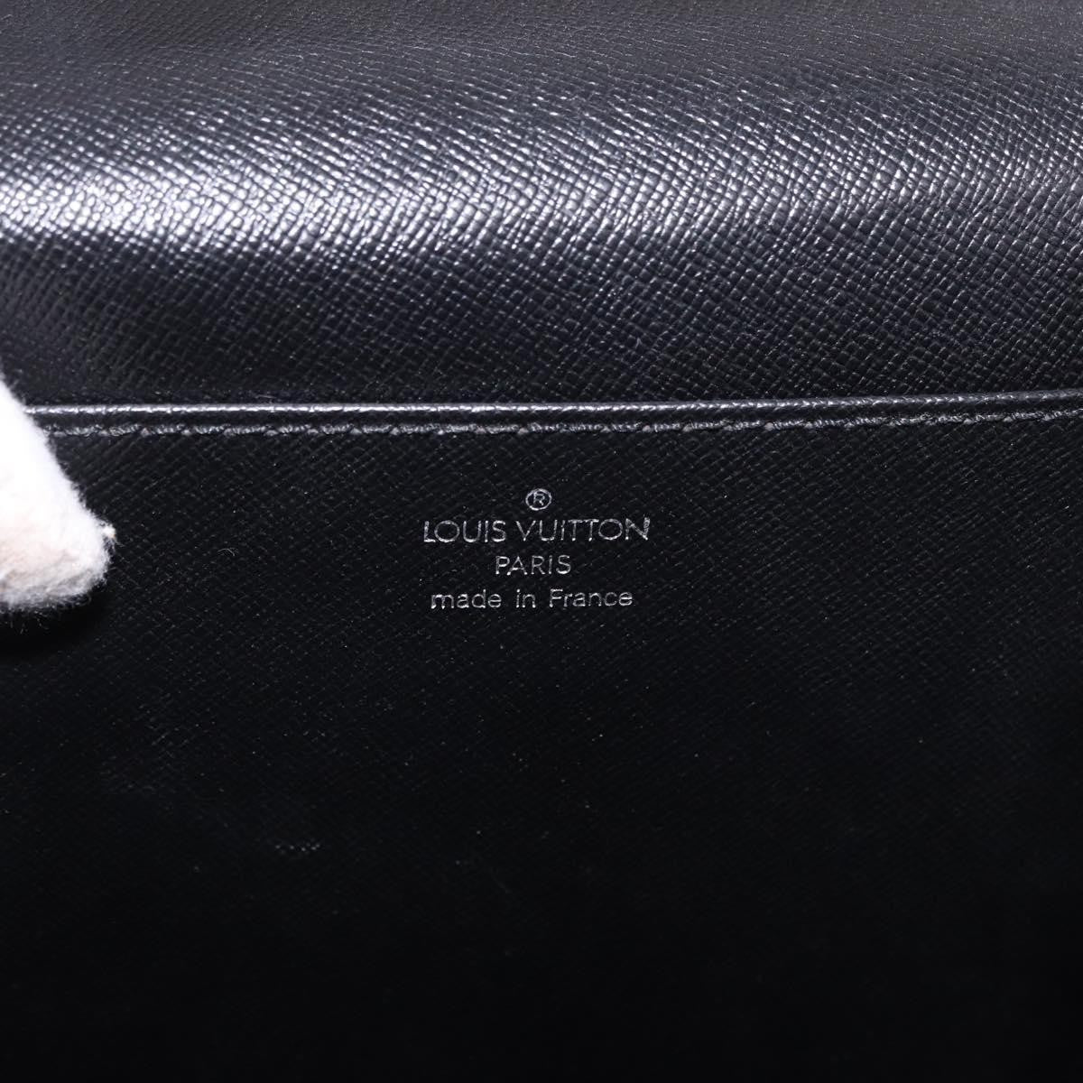 Louis Vuitton Serviette Moskova Taiga Leather Black Leather Briefcase Bag (Pre-Owned)