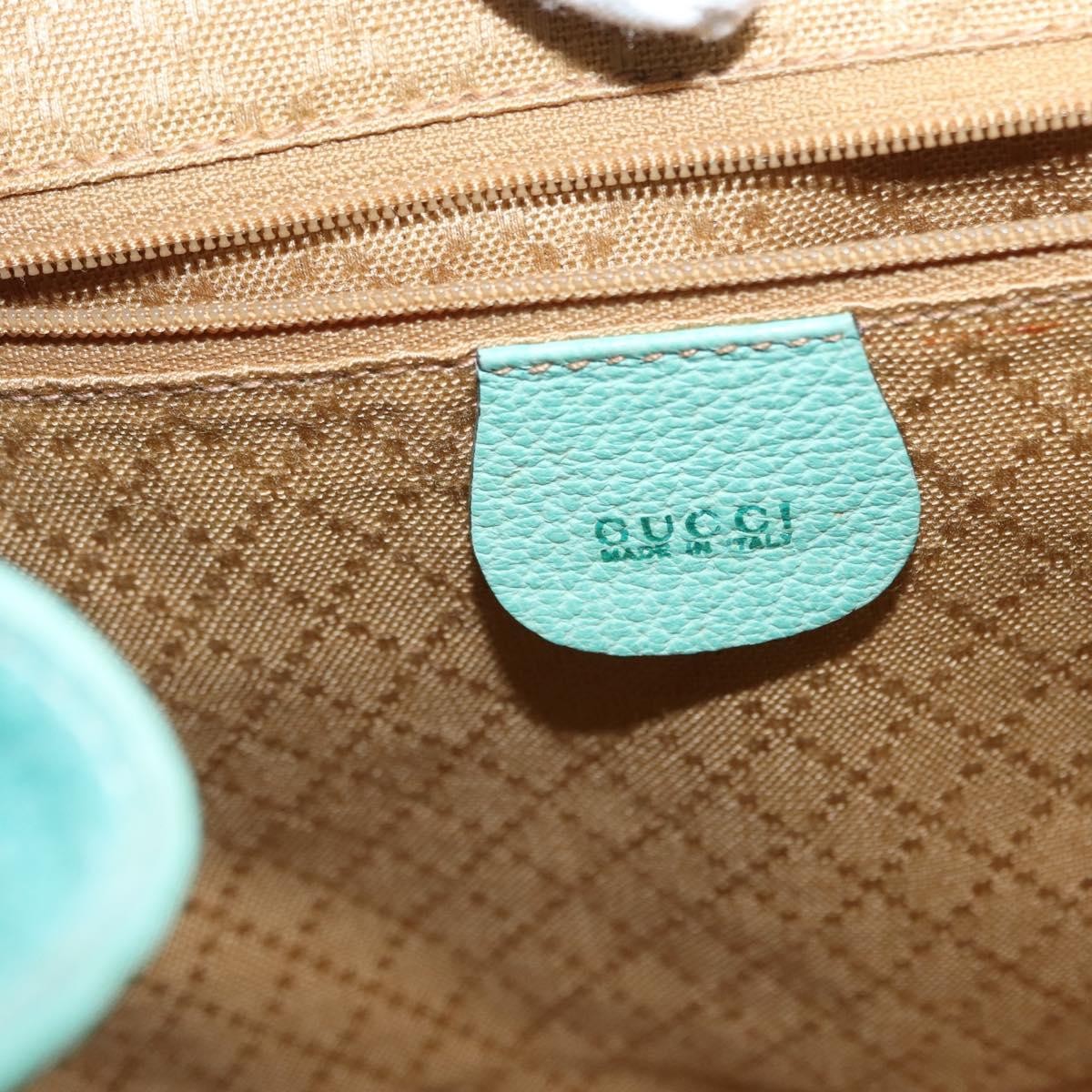 Gucci Vintage Bamboo Suede Green Suede Backpack Bag (Pre-Owned)