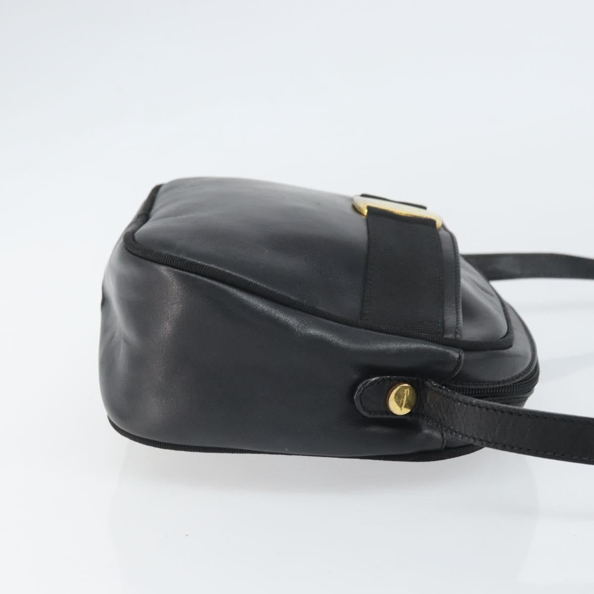 Salvatore Ferragamo Vara Bow Camera Leather Black Leather Shoulder Bag Bag (Pre-Owned)