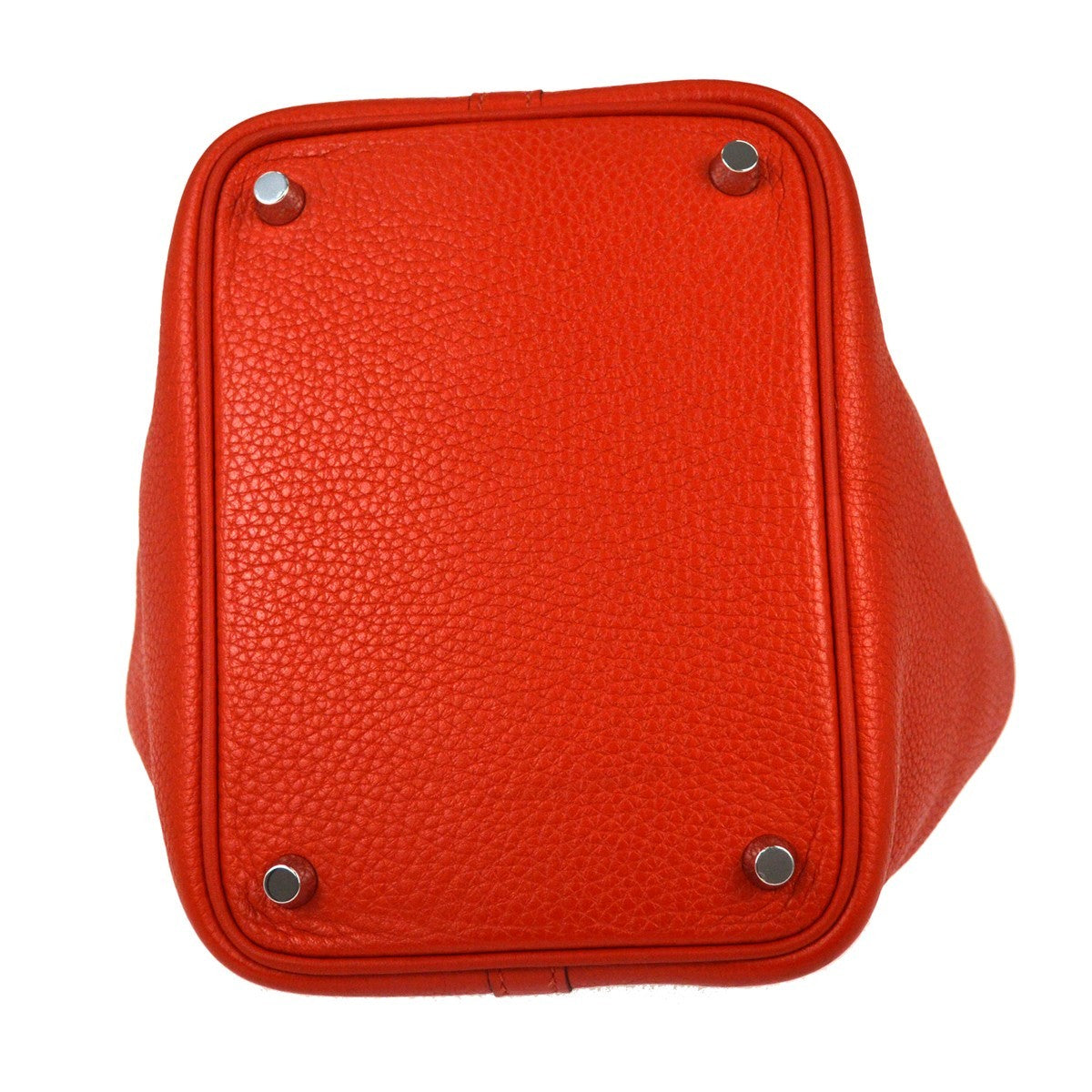Hermes Picotin Lock Clemence Red Leather Handbag (Pre-Owned)