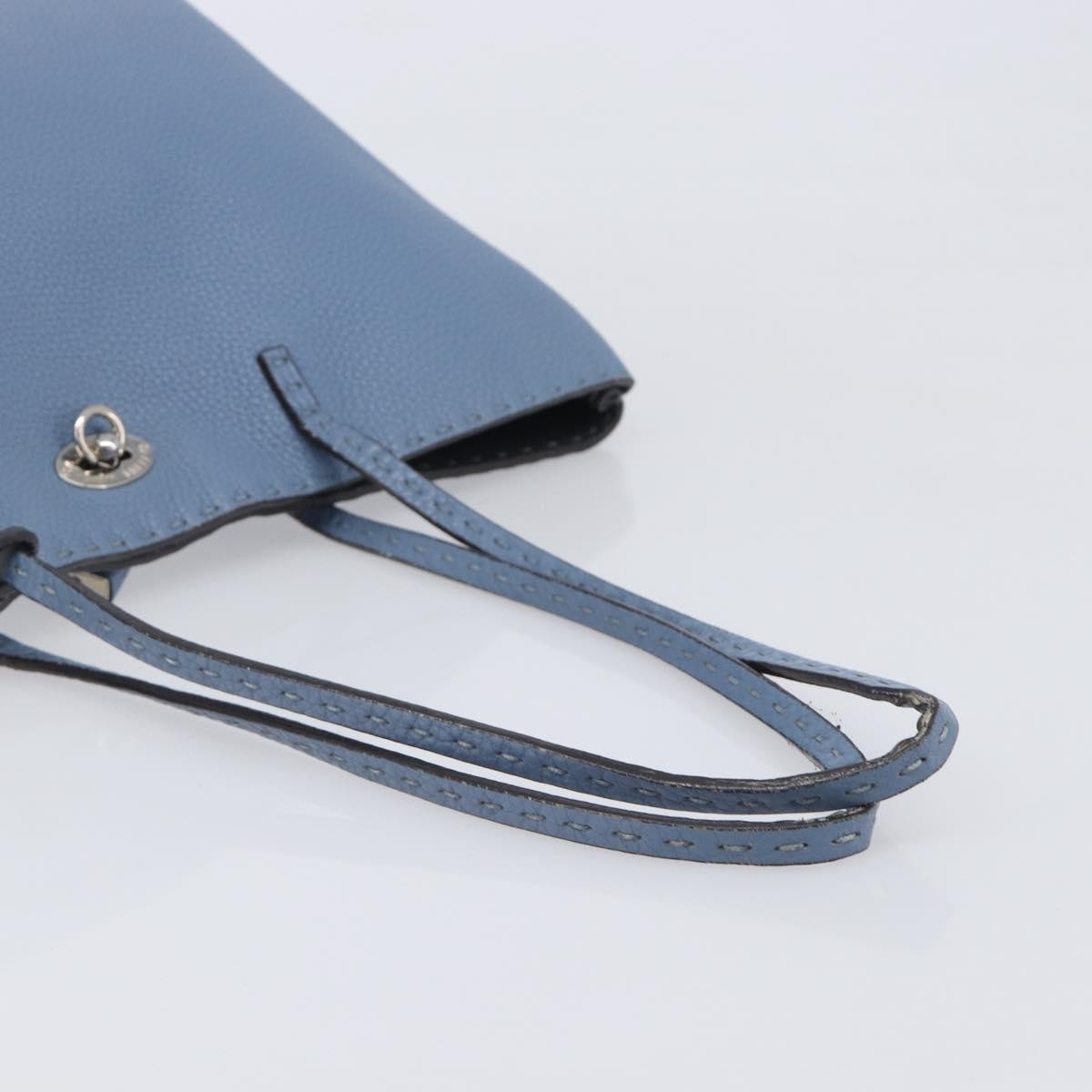 Fendi Selleria Carla Leather Blue Leather Tote Bag Bag (Pre-Owned)