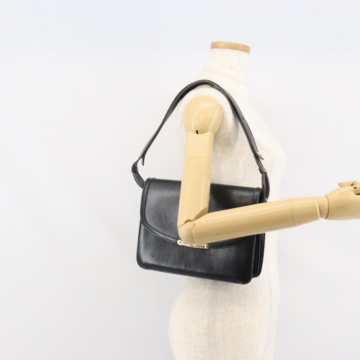 Christian Dior Shoulder Leather Black Leather Shoulder Bag Bag (Pre-Owned)