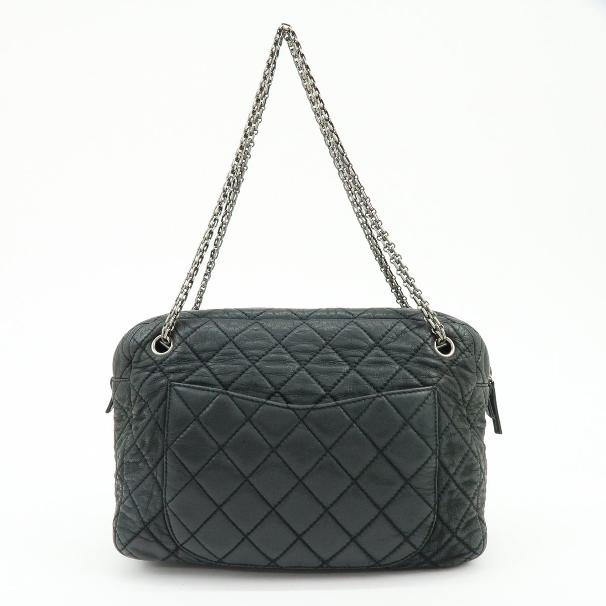 Chanel Shoulder Quilted Leather Black Calfskin Shoulder Bag Bag (Pre-Owned)