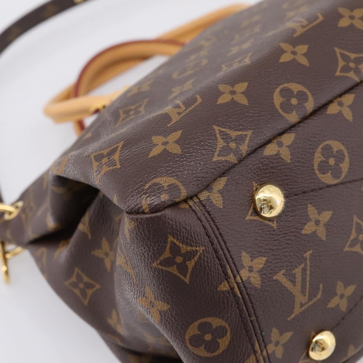 Louis Vuitton Pallas Monogram Canvas With Leather Brown Canvas Tote Bag Bag (Pre-Owned)