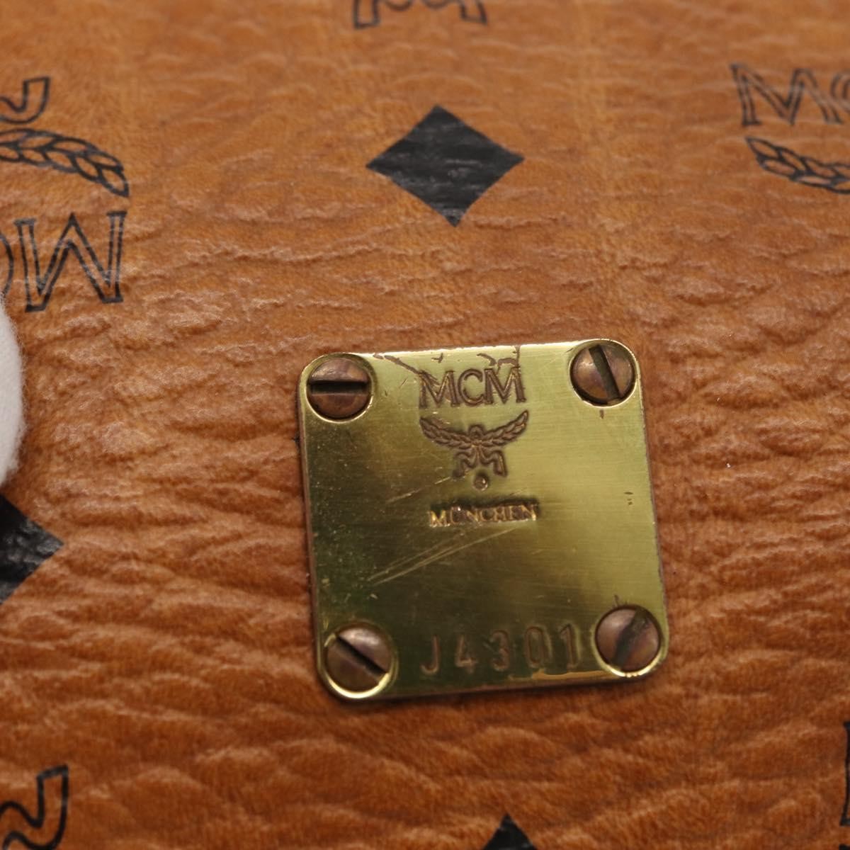 MCM Visetos Logogramme Canvas And Leather Brown Canvas Handbag (Pre-Owned)