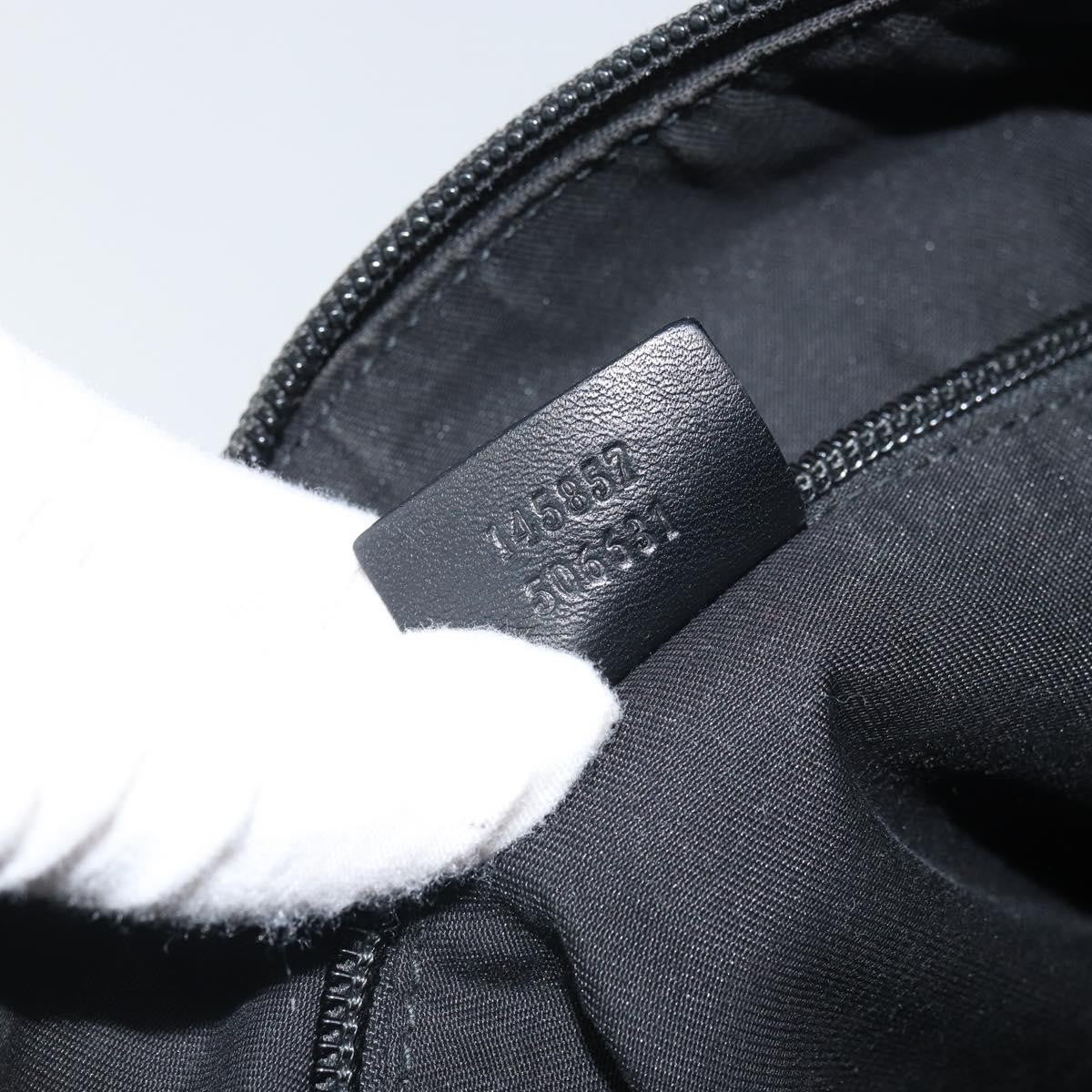 Gucci Zip Messenger Gg Canvas With Perforated Leather Navy Canvas Shoulder Bag Bag (Pre-Owned)