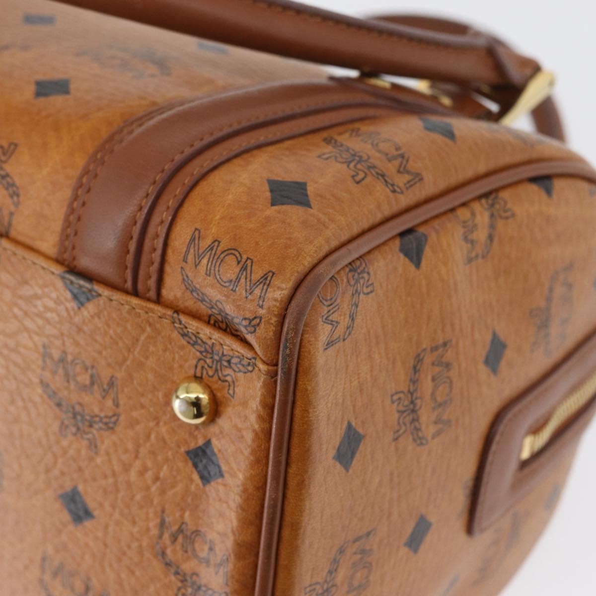 MCM Visetos Logogramme Leather Brown Leather Handbag (Pre-Owned)