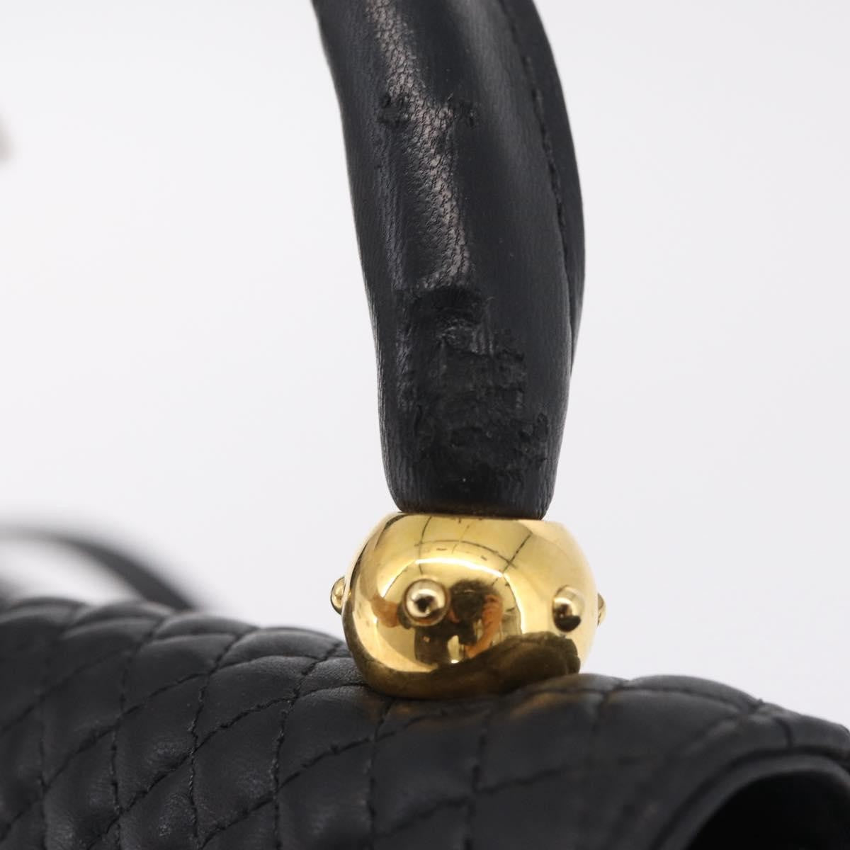 Bally Handbag Leather Black Leather Handbag (Pre-Owned)