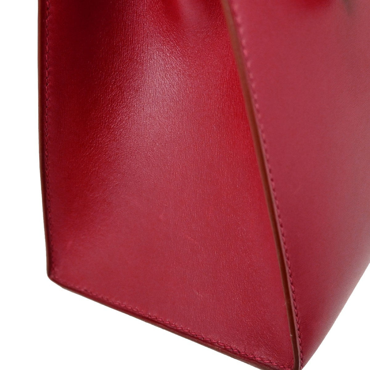 Hermes Kelly Red Box Calf With Gold Hardware Red Calfskin Handbag (Pre-Owned)