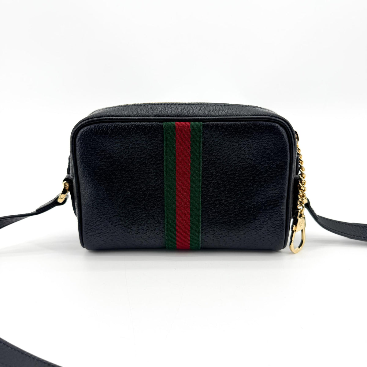 Gucci Ophidia Leather Black Leather Shoulder Bag Bag (Pre-Owned)