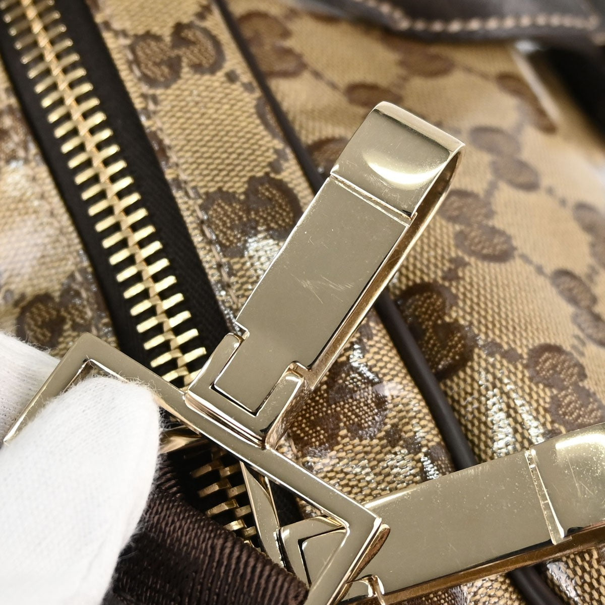 Gucci Gg Top Handle Gg Matelasse Leather Beige Pvc Tote Bag Bag (Pre-Owned)