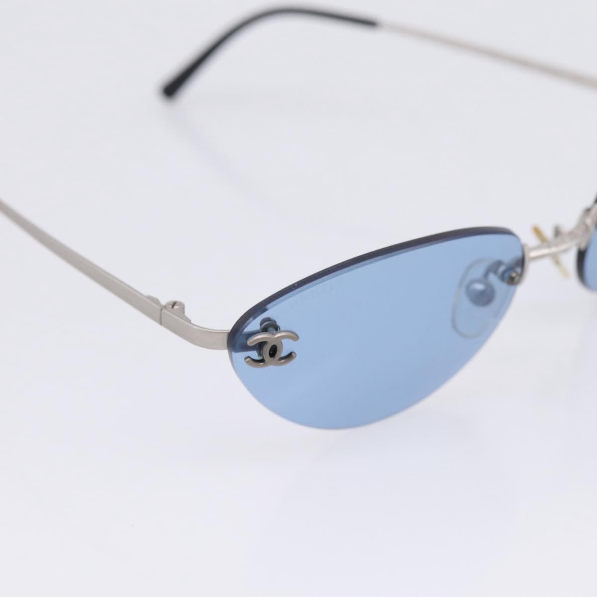 Chanel Logo Cc Metal Silver Metal Sunglasse Accessory (Pre-Owned)