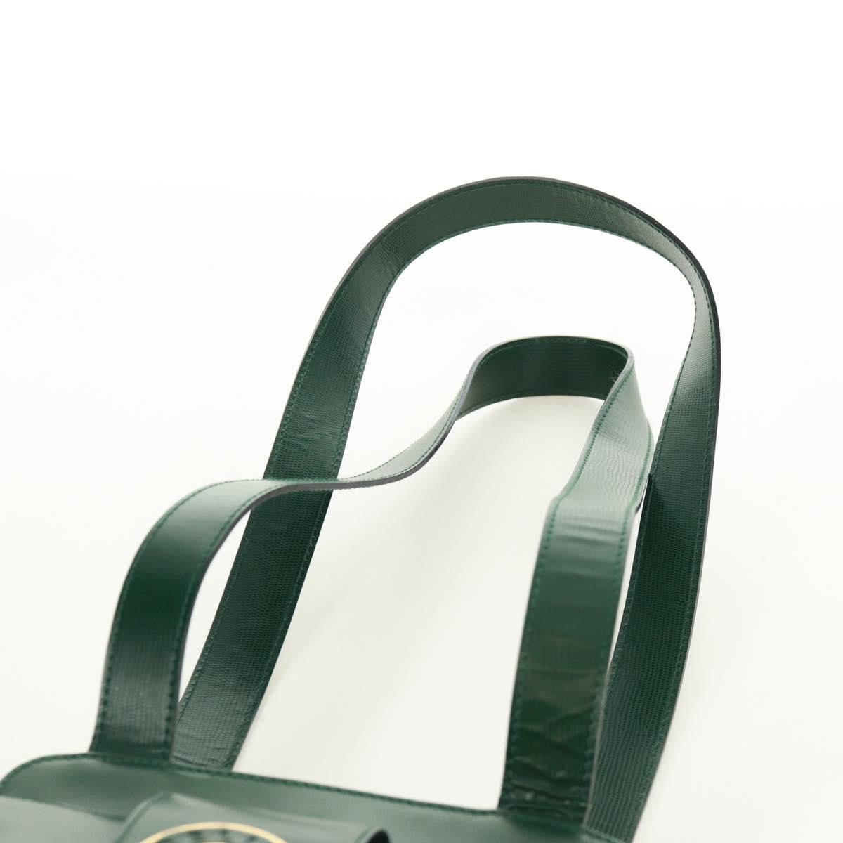 Celine Circle Logo Leather Green Leather Shoulder Bag Bag (Pre-Owned)